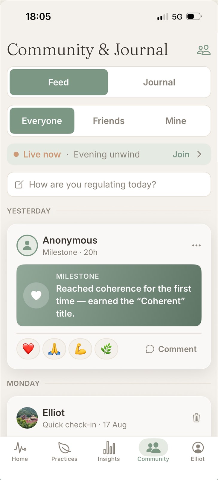 CrossField app interface — community