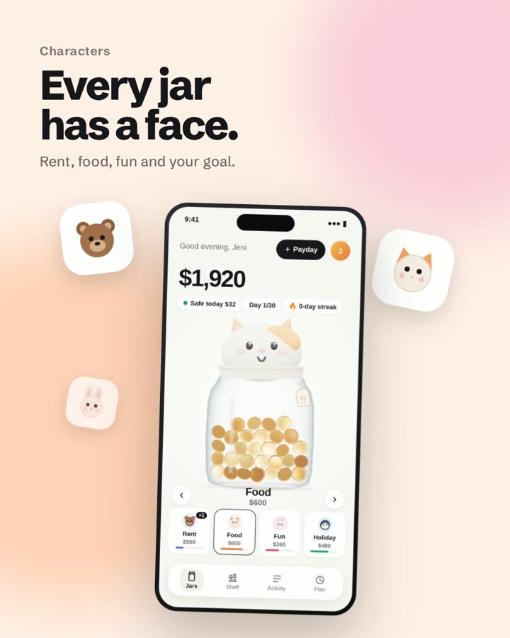 Every jar has a character on its lid