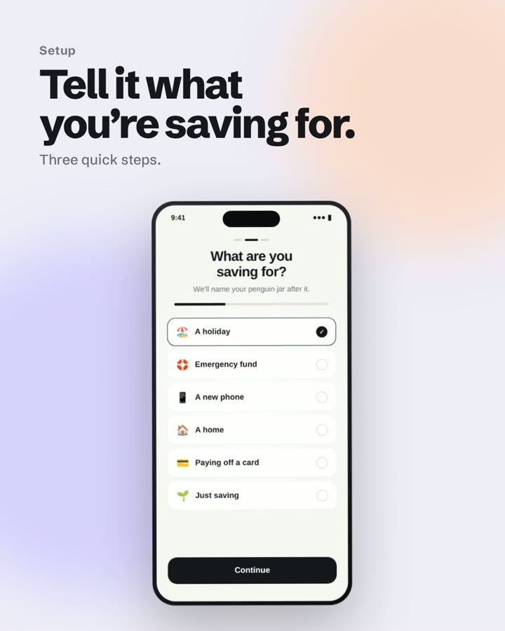 Setup — what are you saving for?