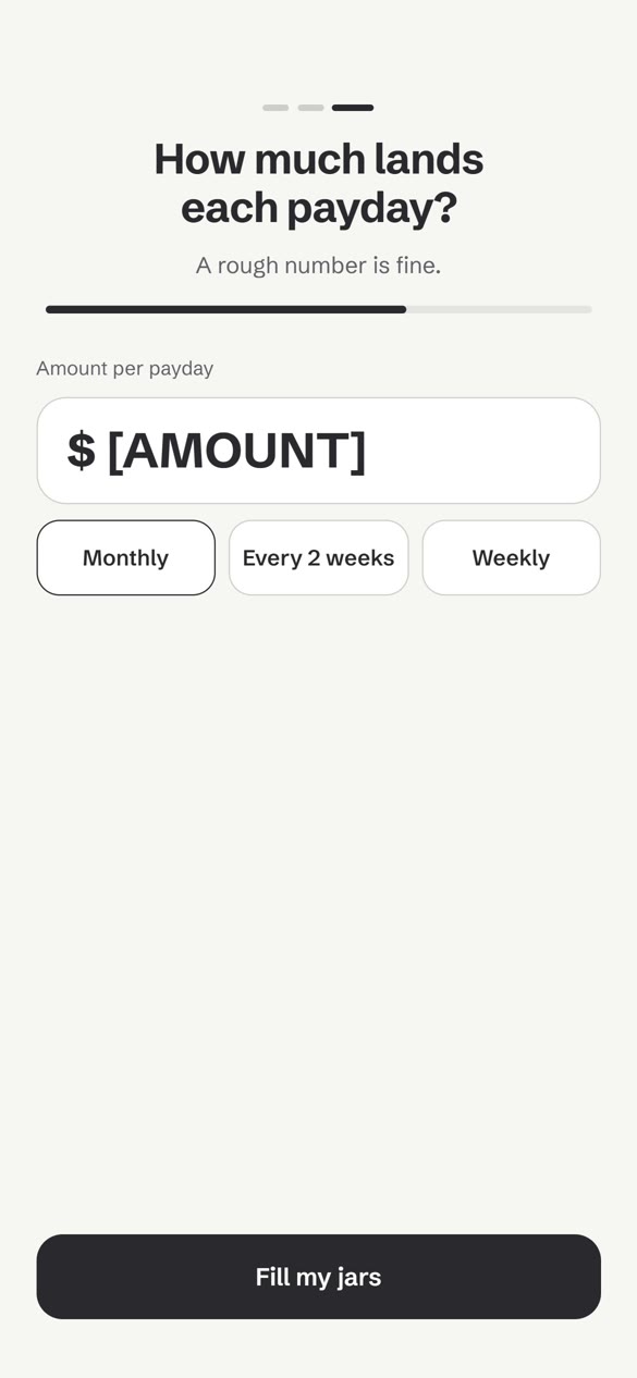 Wireframe — how much lands each payday?