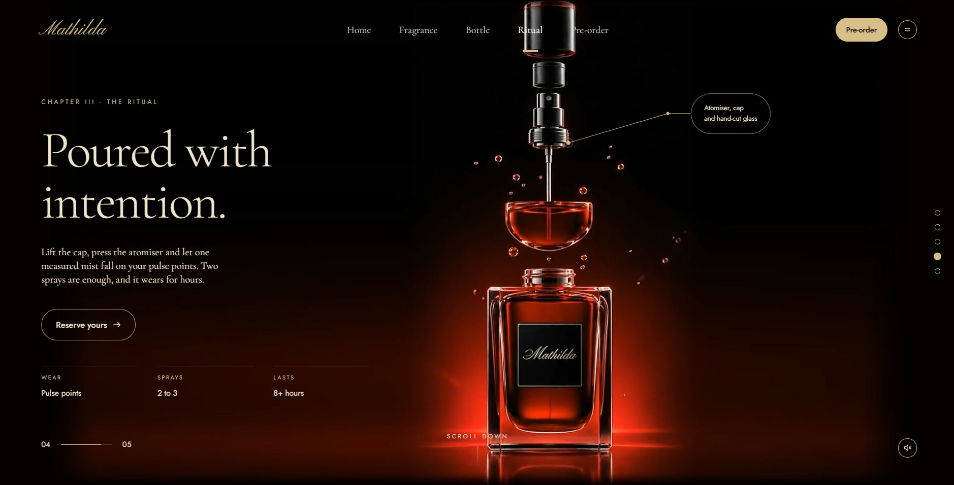 Mathilda landing page — Chapter III, The Ritual