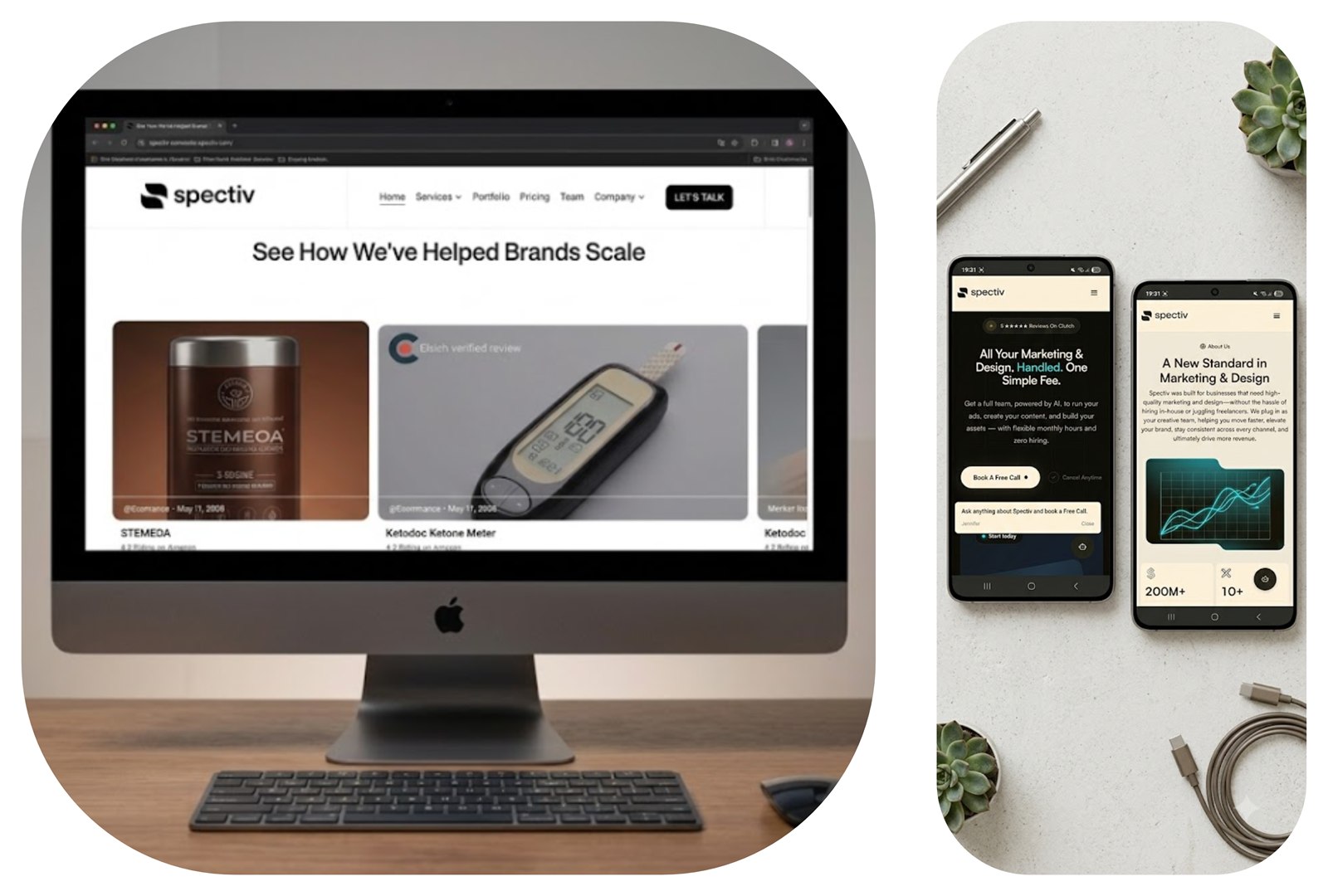 Spectiv web landing & social content