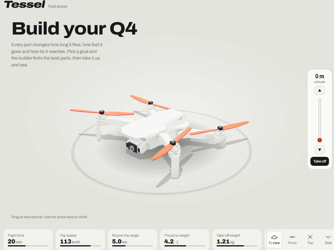 Tessel Q4 — a 3D drone builder